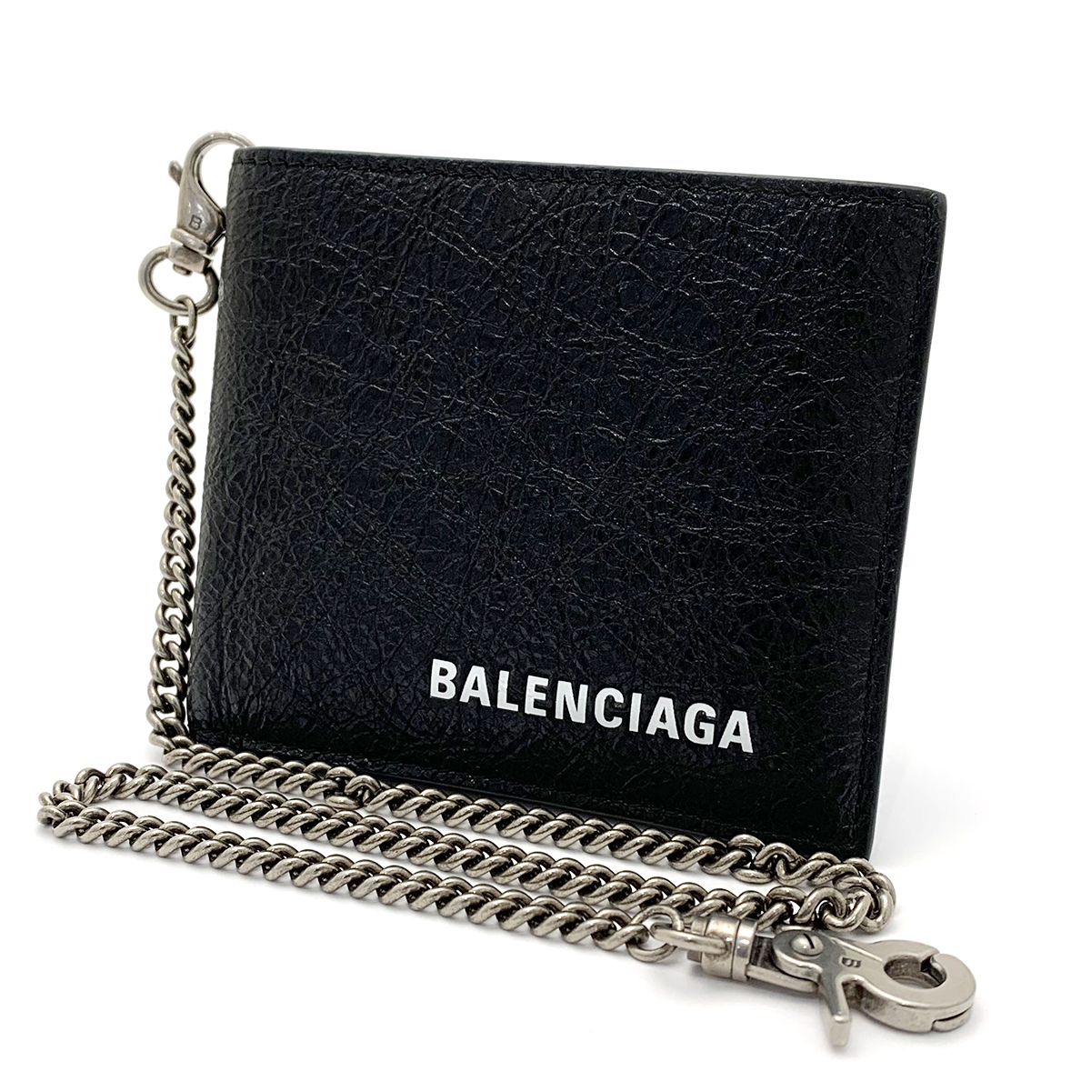バレンシアガ(BALENCIAGA) 二つ折り財布 504933 レザー ブラック 