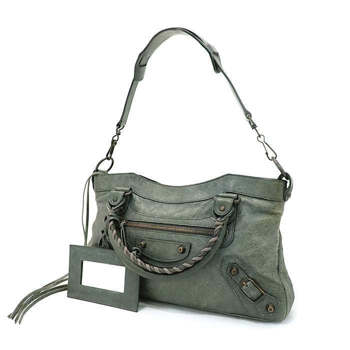 バレンシアガ(BALENCIAGA) ザ・ファースト 103208 2WAYハンドバッグ グリーン