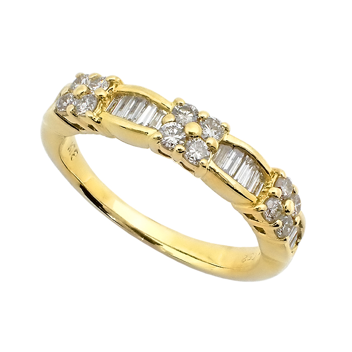 K18 ダイヤモンド 指輪 11号 ゴールドカラー