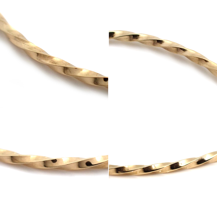 アガット(agete) K10 フープピアス スクリュー 螺旋 ツイスト ゴールド