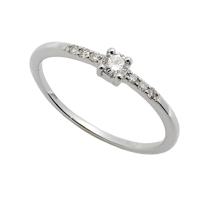 Pt950 ダイヤモンド 指輪 10号 シンリング シルバーカラー