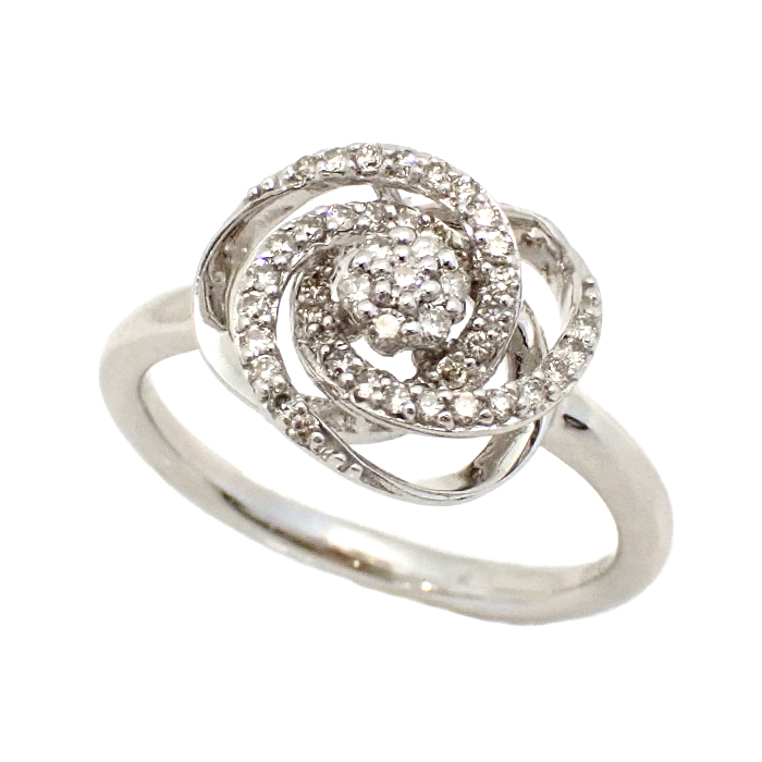 K18WG ダイヤモンド 指輪 12.5号 新品仕上げ済 ホワイトゴールド