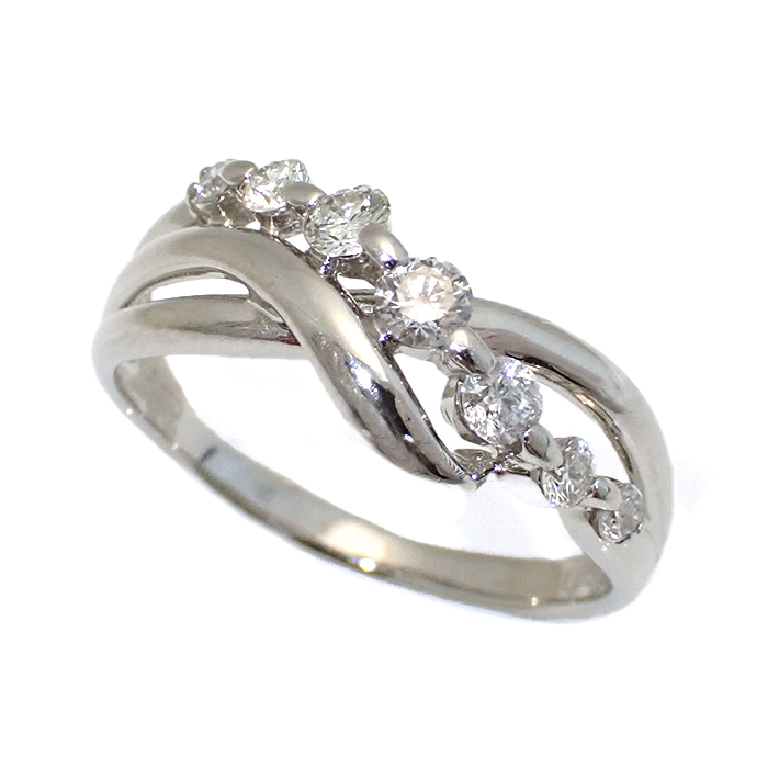 Pt900 ダイヤモンド 指輪 17号  シルバーカラー