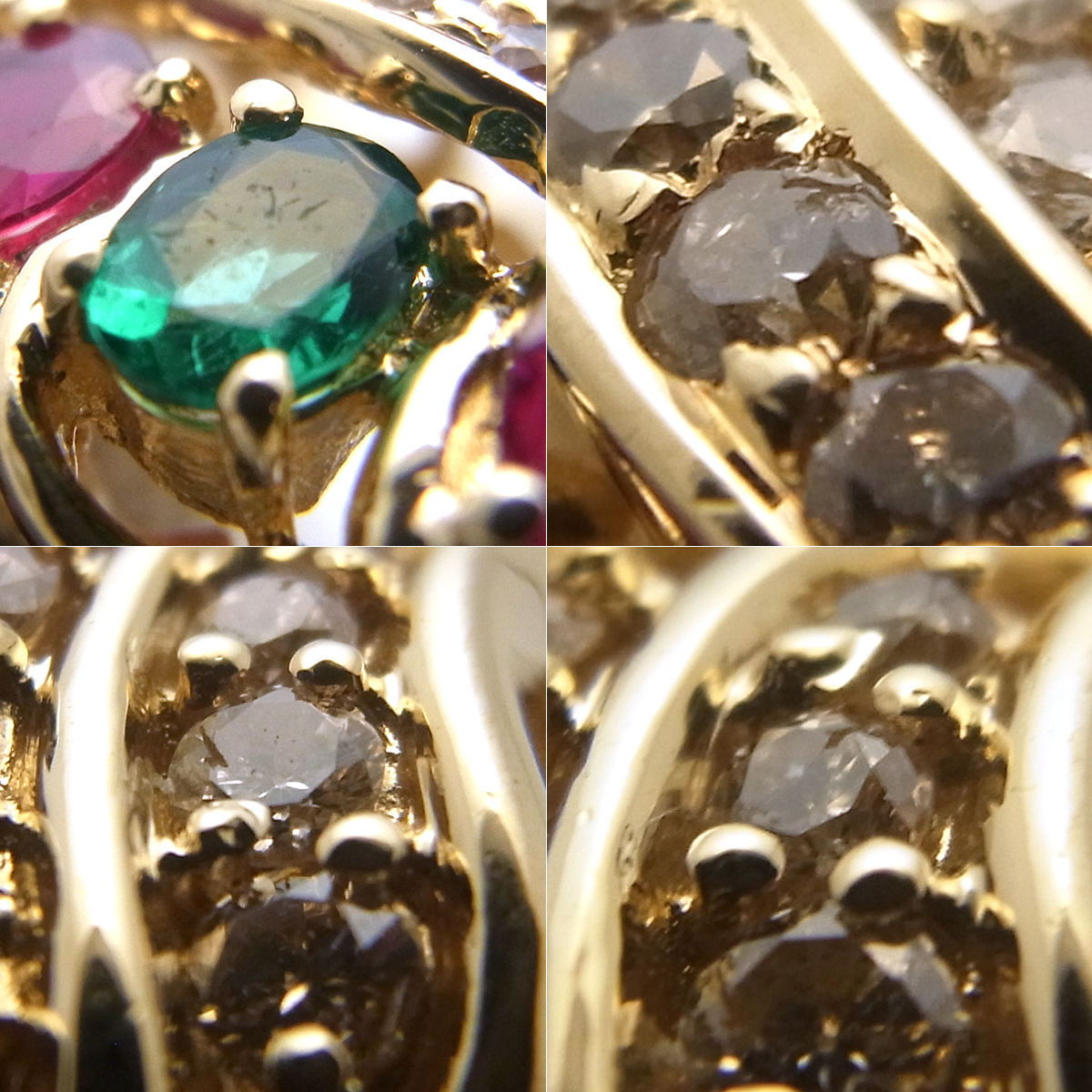 真珠エメラルド　ルビー　サファイア  リング　指輪　K18