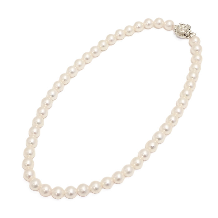 SILVER パール 真珠 ネックレス 約8.5mm～9mm シルバー