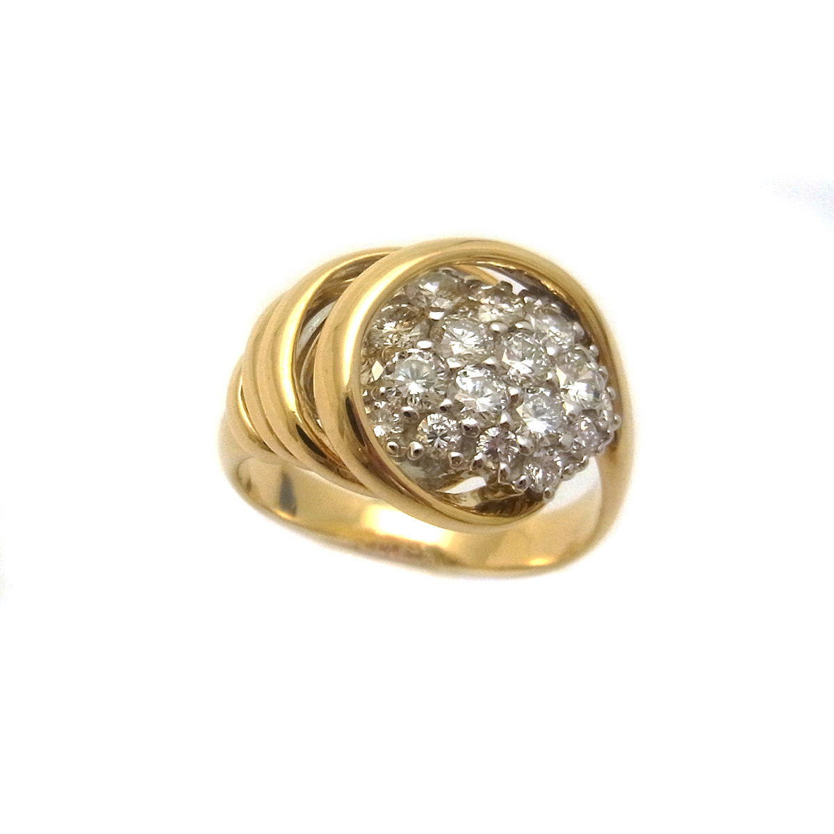 K18 ダイヤモンド指輪 16号 ゴールドカラー