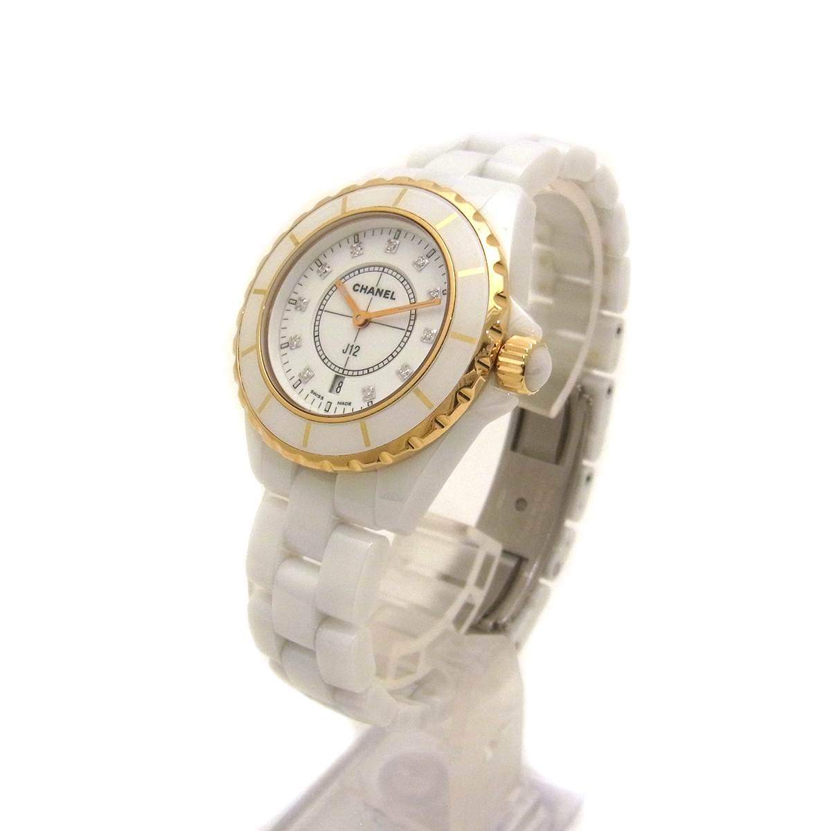 シャネル(CHANEL) J12 H2181 白文字盤 白セラミック レディース 腕時計 ホワイト