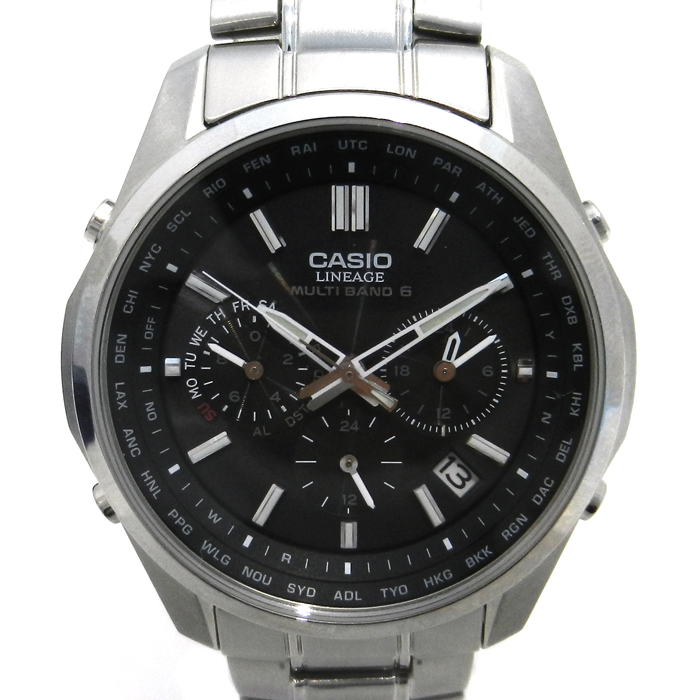 カシオ(CASIO) LINEAGE ソーラー電波時計 LIN-M610D-1AJF メンズ腕時計 クロノグラフ ブラック文字盤