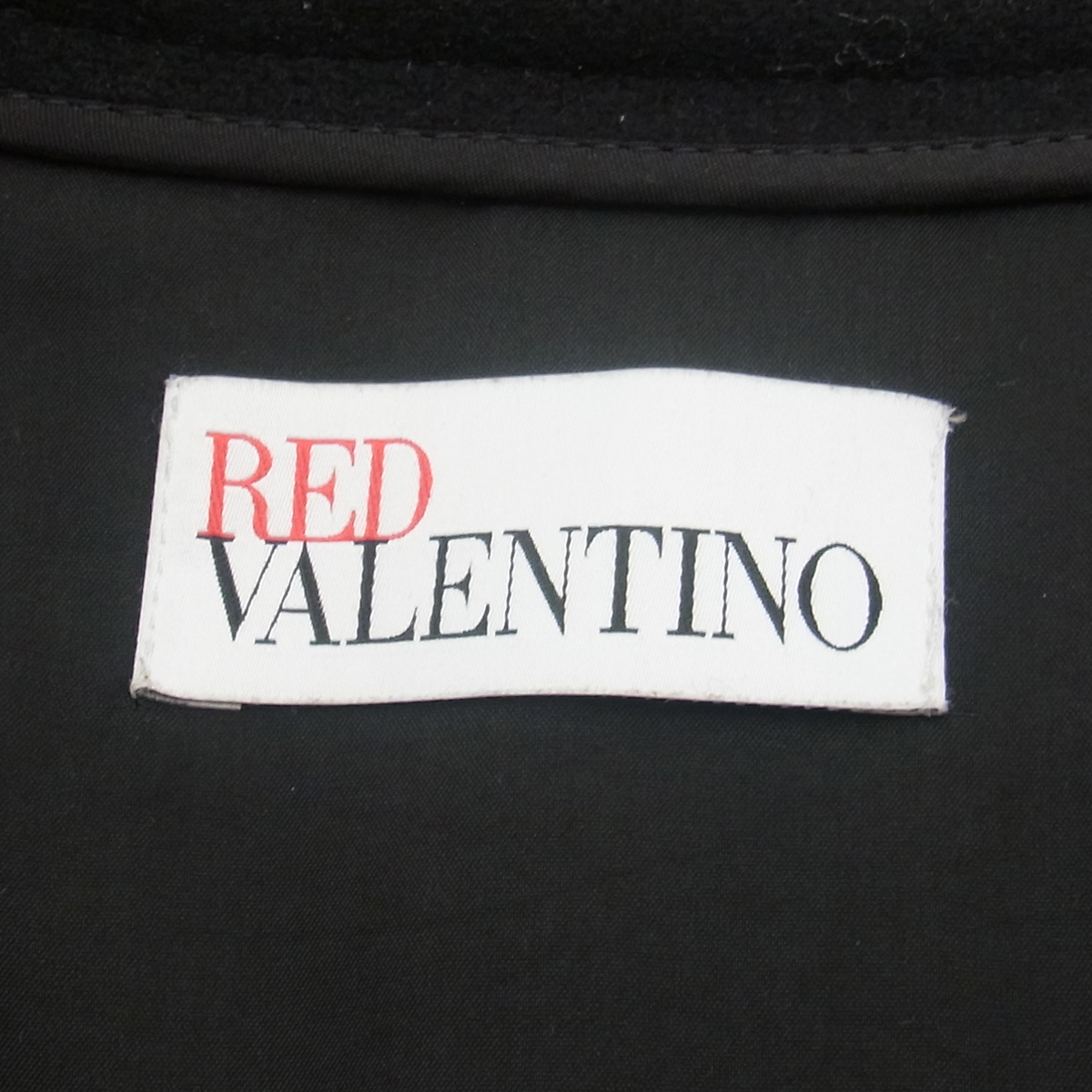 【セール価格】レッドヴァレンティノ (RED VALENTINO) ウールカシミヤクロスコート フリルディティール レディース サイズ42 ブラック