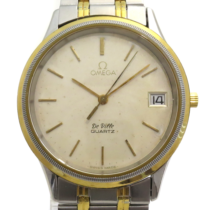 オメガ(OMEGA) デヴィル メンズ腕時計 196.0201 デイト アイボリー文字盤
