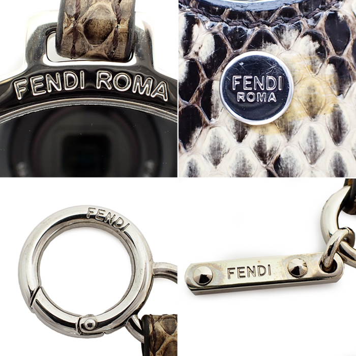 フェンディ(FENDI) バッグチャーム ミラー付き パイソン