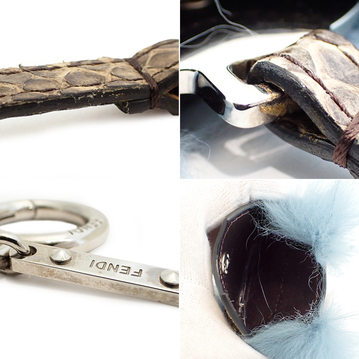 フェンディ(FENDI) バッグチャーム ミラー付き パイソン