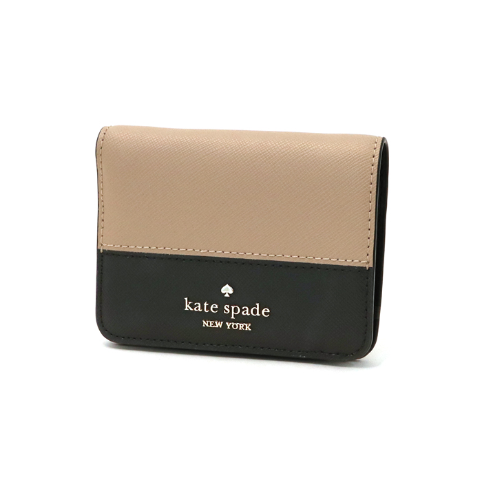 ケイトスペード(kate spade) 二つ折りコンパクト財布 KC514 バイカラー ブラック ベージュ