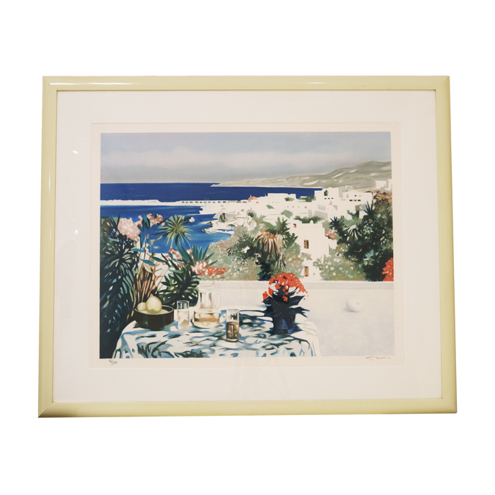 【セール価格】GEORGES BLOUIN (ジョルジュ・ブルアン) 「スペインのモハカールのテラス」絵画 76/180