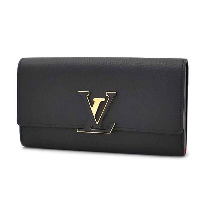 ルイヴィトン(Louis Vuitton) ポルトフォイユ･カプシーヌ M61248 二つ折り長財布 LVロゴ 保存袋付き ノワール ブラック
