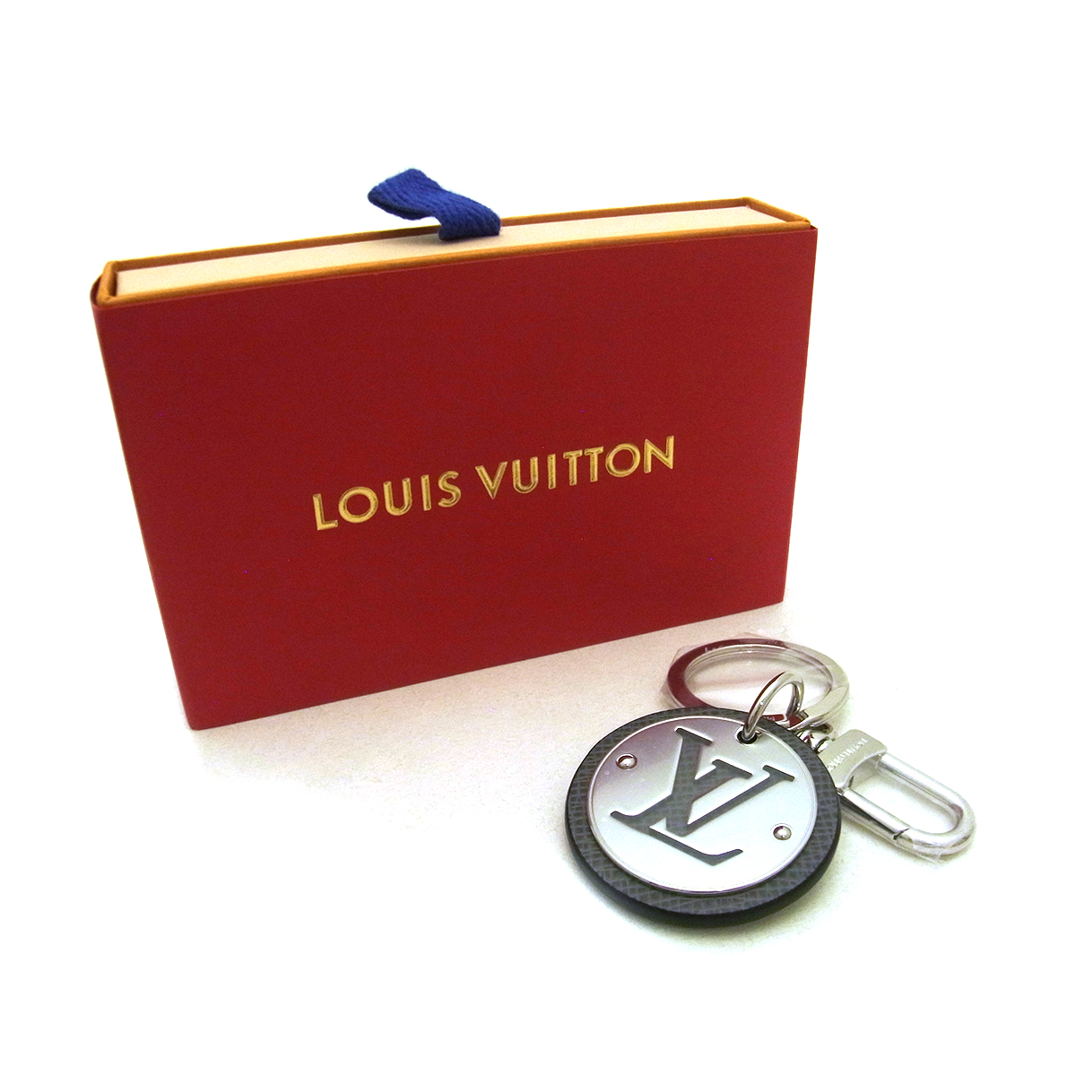 ルイヴィトン(Louis Vuitton) ポルト クレ・LVサークル M00477 Sランク バッグチャーム キーホルダー ブラック シルバー