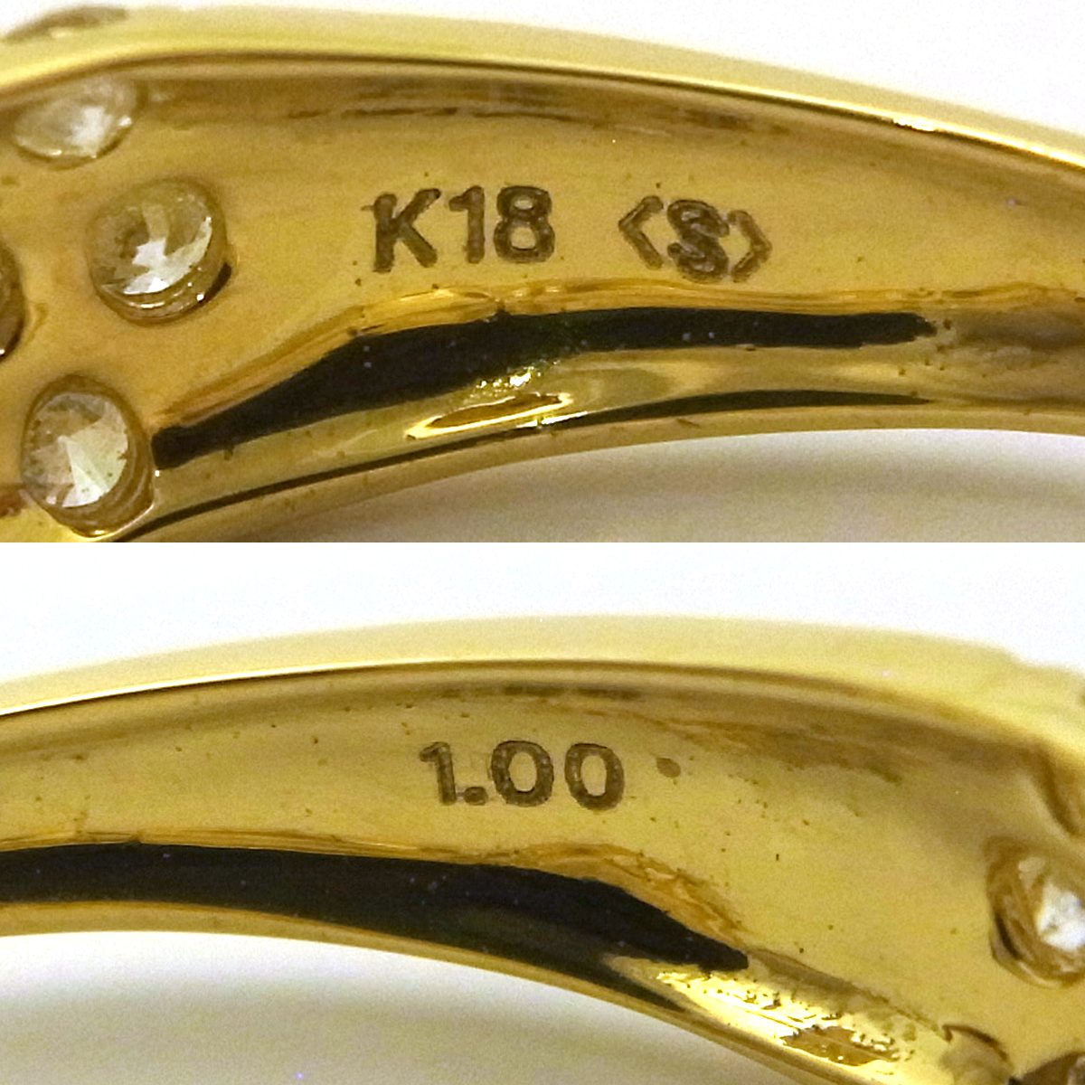 K18 ダイヤモンド指輪 12.5号 ゴールドカラー