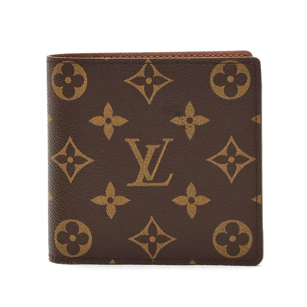 【美品】LOUIS VUITTON ヴィトン　ポルトフォイユマルコ　二つ折り財布W11cmH105cmD2cm