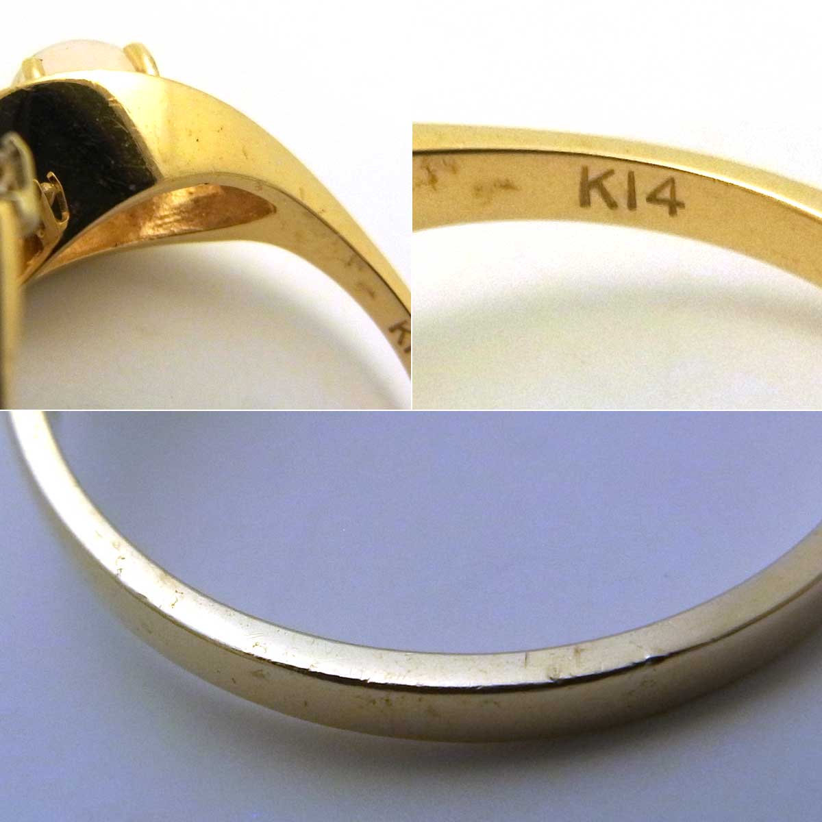 K14 オパール指輪 13.5号 ゴールドカラー