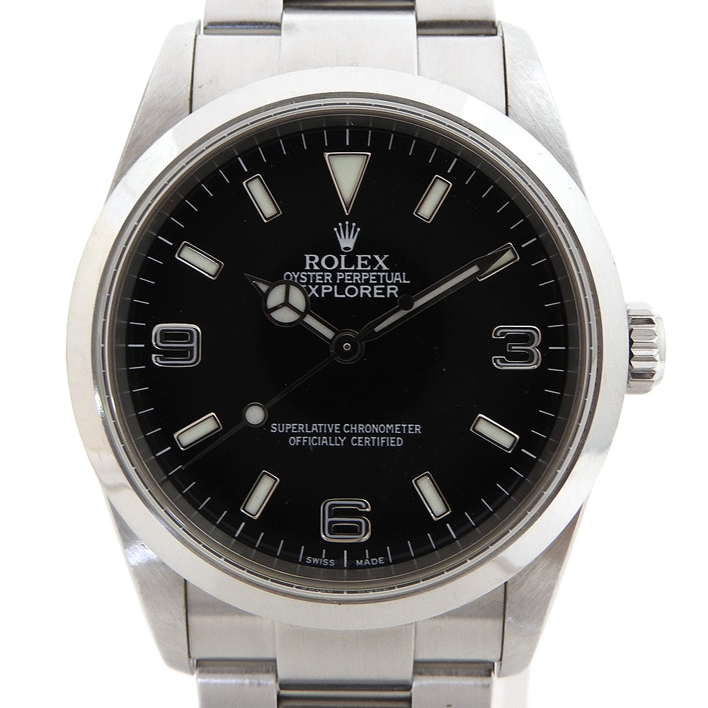 ロレックス(ROLEX) エクスプローラーI 114270 F番 メンズ腕時計 ブラック文字盤