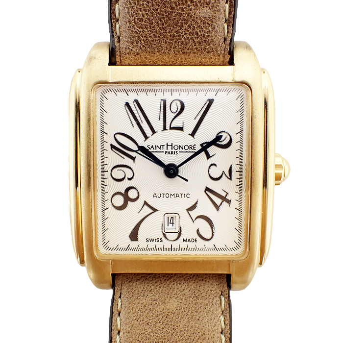 サントノーレ(SAINT HONORE)  Manhattan レディース腕時計 ホワイト文字盤 ブラウン 革ベルト