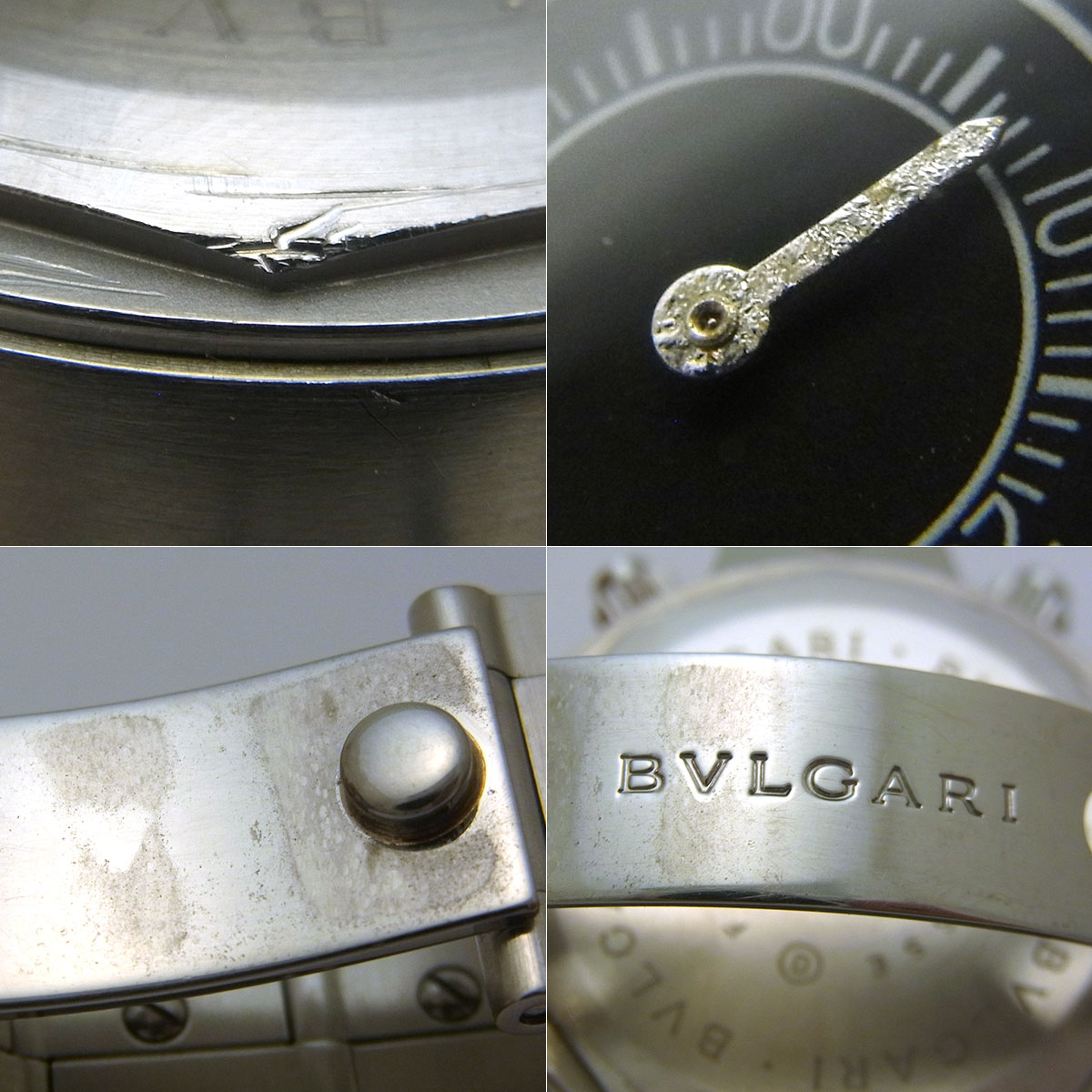 ブルガリ(BVLGARI) ディアゴノ スクーバ クロノグラフ SC38SS メンズ 腕時計 黒文字盤