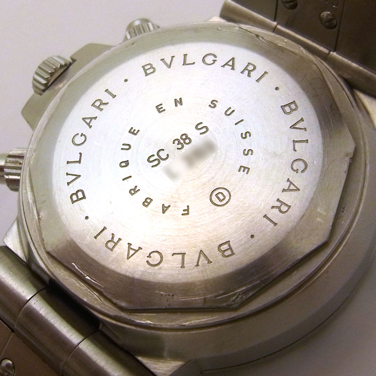 ブルガリ(BVLGARI) ディアゴノ スクーバ クロノグラフ SC38SS メンズ 腕時計 黒文字盤