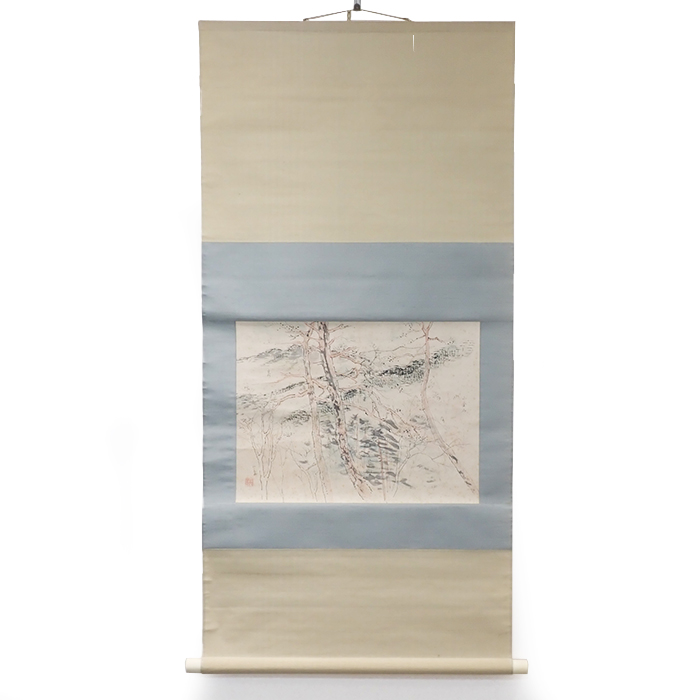 宇田萩邨(うだてきそん) 「嵐山」 掛軸  日本画 宇田裕彦鑑定済み