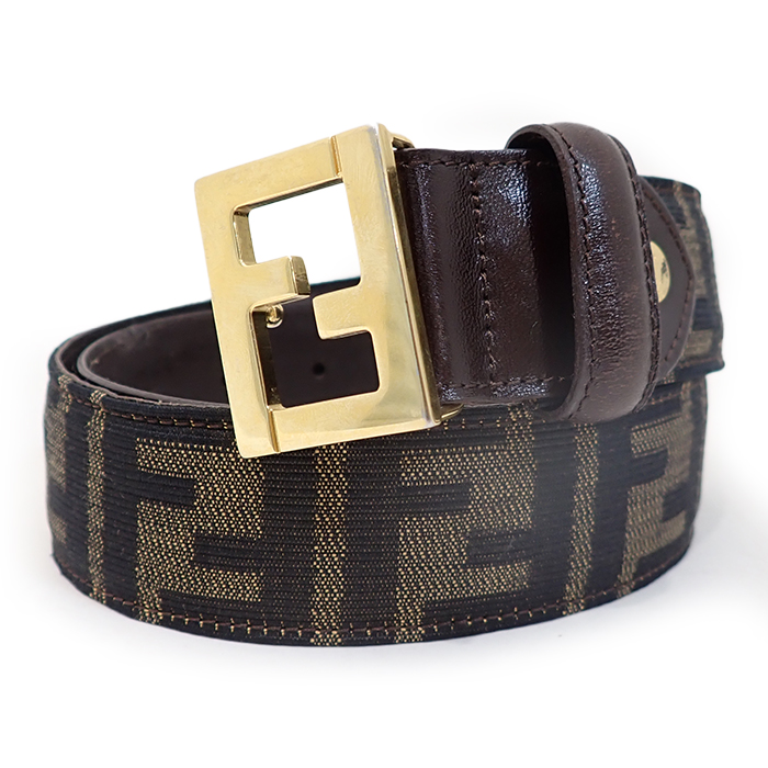 フェンディ (FENDI)  ベルト ズッカ柄 15116/38 ヴィンテージ 定番 ブラウン ユニセックス