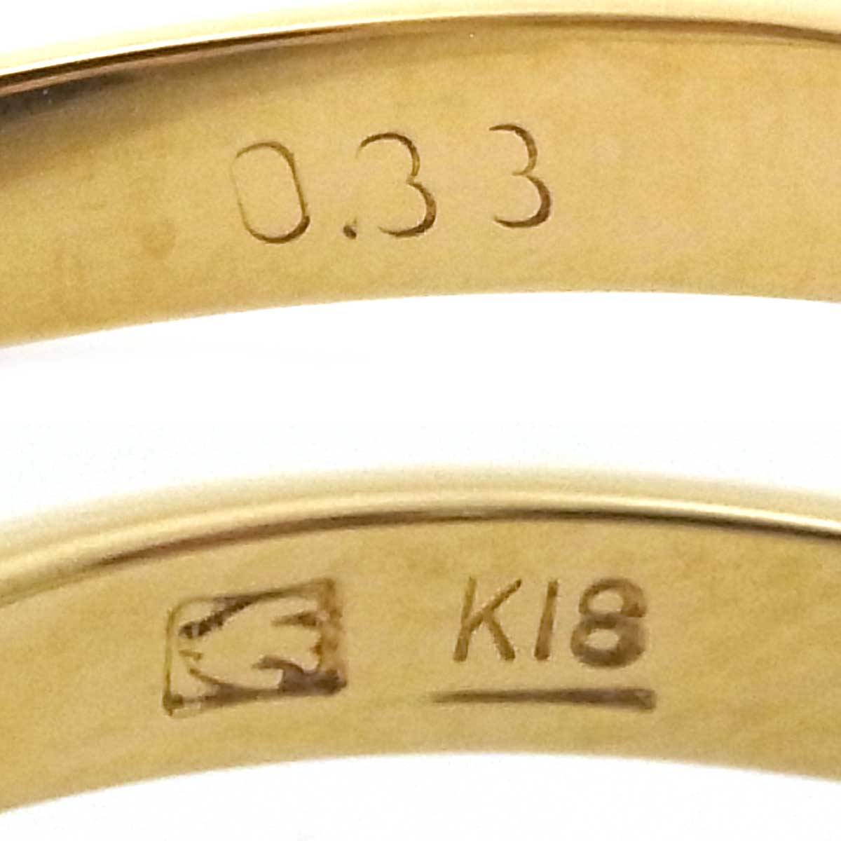 K18 ダイヤモンド指輪 12号 ゴールドカラー