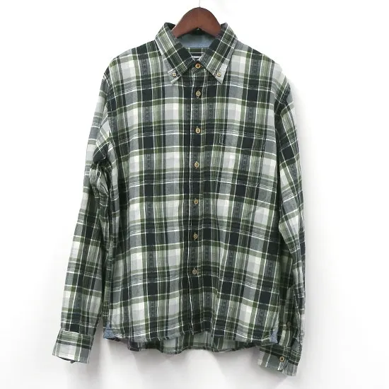【セール価格】ポートランド(PORTLAND) チェック柄シャツ サイズ5 春秋冬 緑色