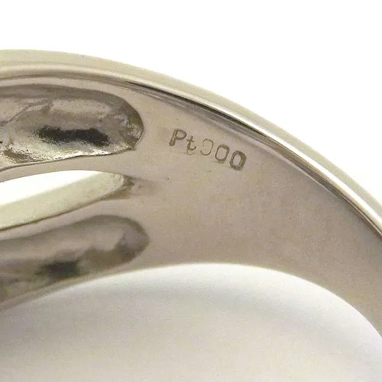 Pt900 サファイア・ダイヤモンド指輪 13号 シルバーカラー