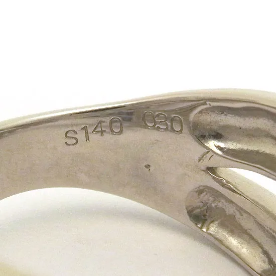 Pt900 サファイア・ダイヤモンド指輪 13号 シルバーカラー