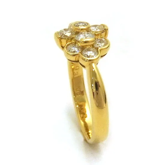 K18 ダイヤモンド指輪 10号 ゴールドカラー