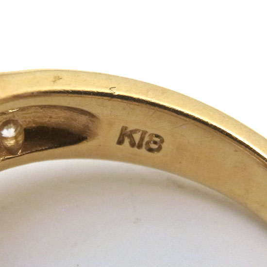 K18 ルビー・ダイヤモンド指輪 10号 ゴールドカラー