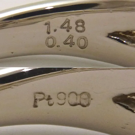 Pt900 キャッツアイ指輪 レディース 10.5号 シルバーカラー