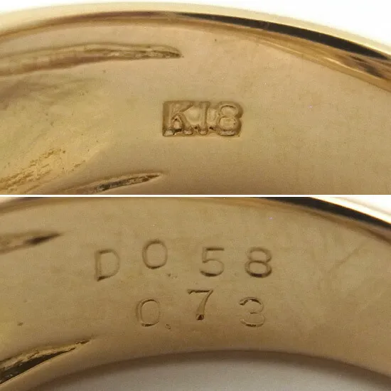 K18 サファイア指輪 11号 ゴールドカラー