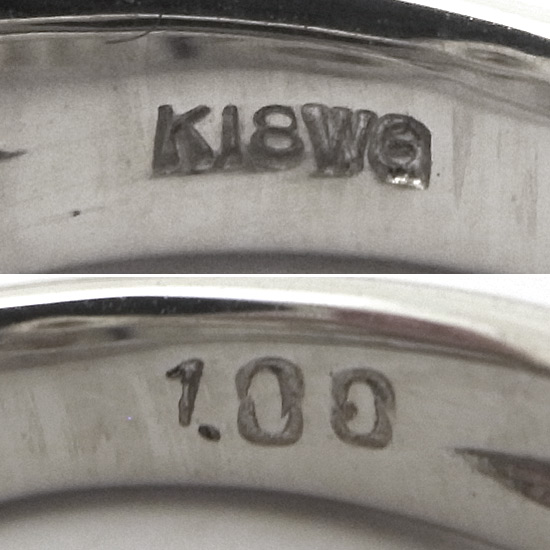 K18WG ダイヤモンド指輪 フラワーモチーフ 11号  ホワイトゴールド