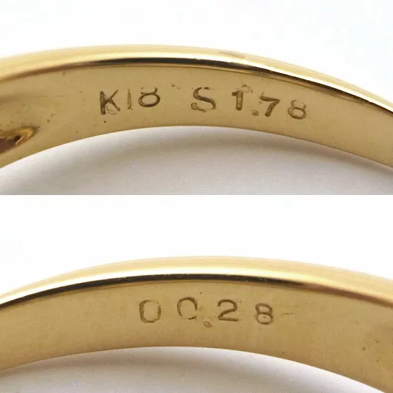 K18 サファイア指輪 15号 ゴールドカラー