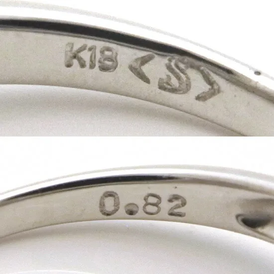 K18 ダイヤモンド指輪 12号 シルバーカラー