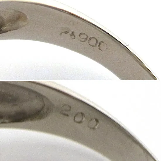 Pt900 ダイヤモンド指輪 14号 シルバーカラー