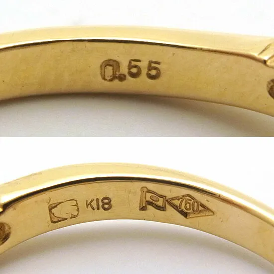 K18 ダイヤモンド指輪 12号 ゴールドカラー